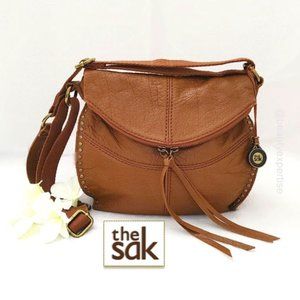 THE SAK Brown Silverlake Leather Stud CrossbodyBag